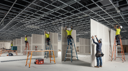 Ceiling Partition Installation